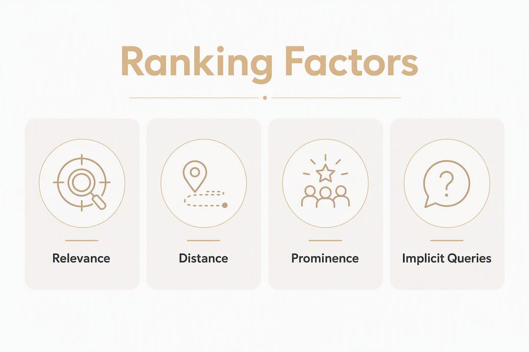 Infographic showing key ranking factors for near me SEO