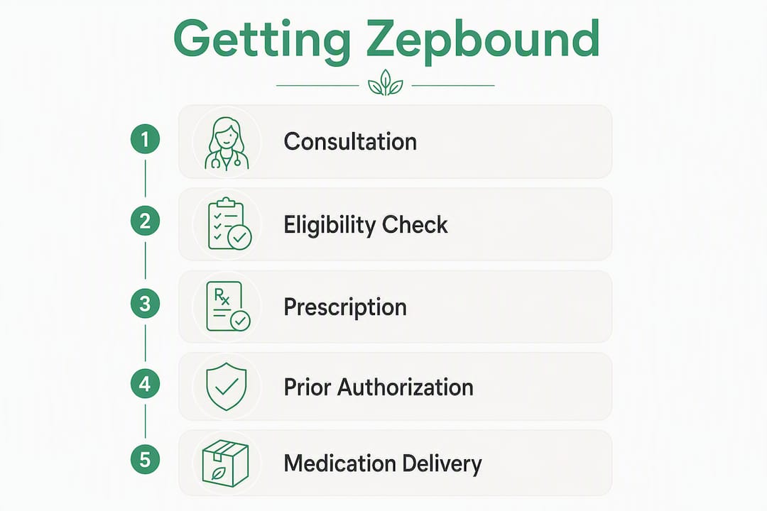 Infographic illustrating Zepbound prescription process step-by-step