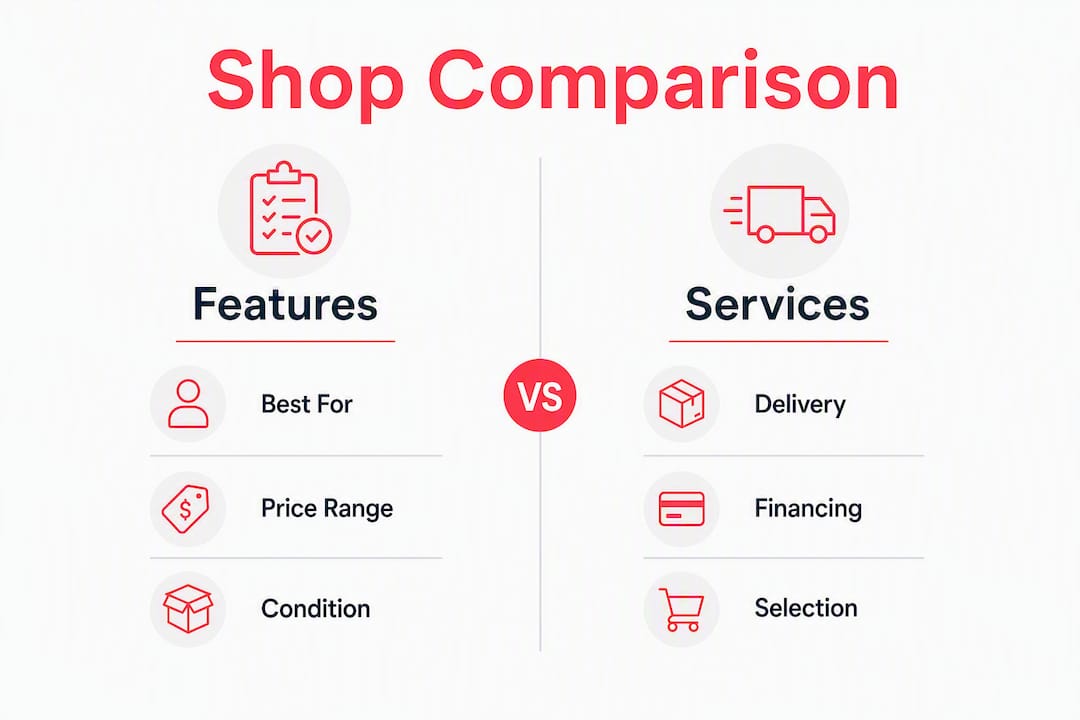 Infographic comparing Detroit used furniture shops