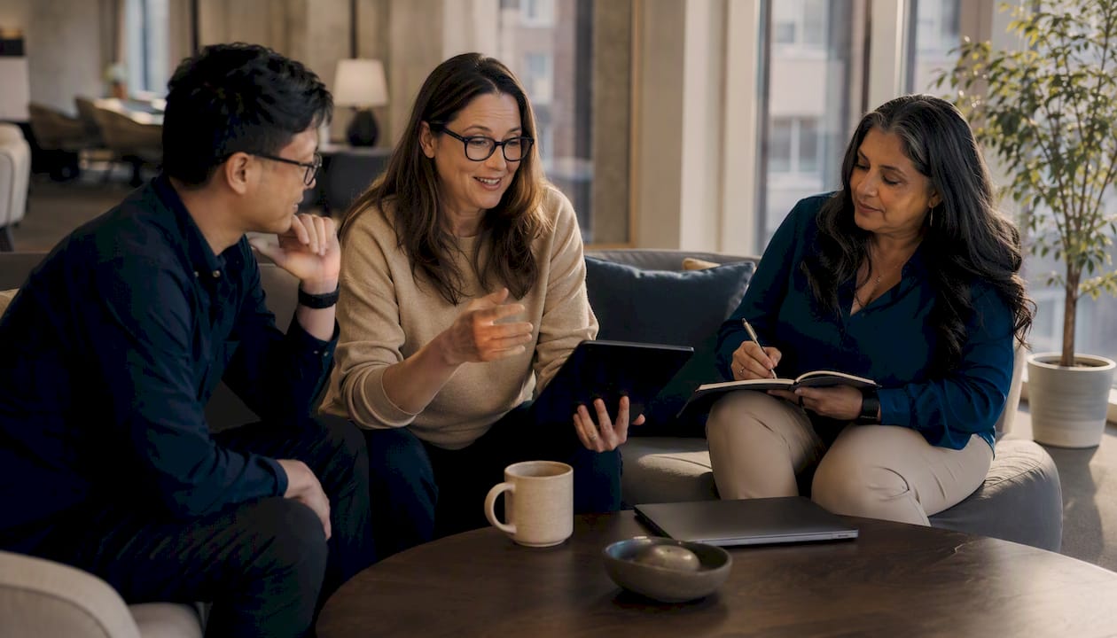 SEO agency team in collaborative discussion