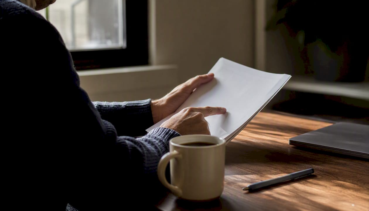 Hands auditing local business contact listings