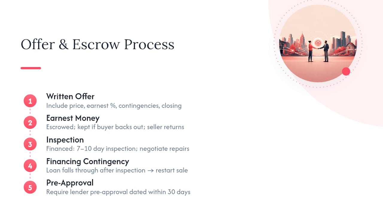 Diagram of Detroit FSBO offer and contingencies process