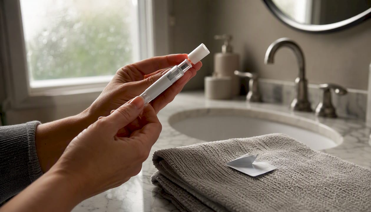 Hands preparing Zepbound injection pen