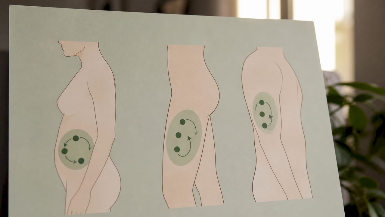 Diagram of injection site rotation on body