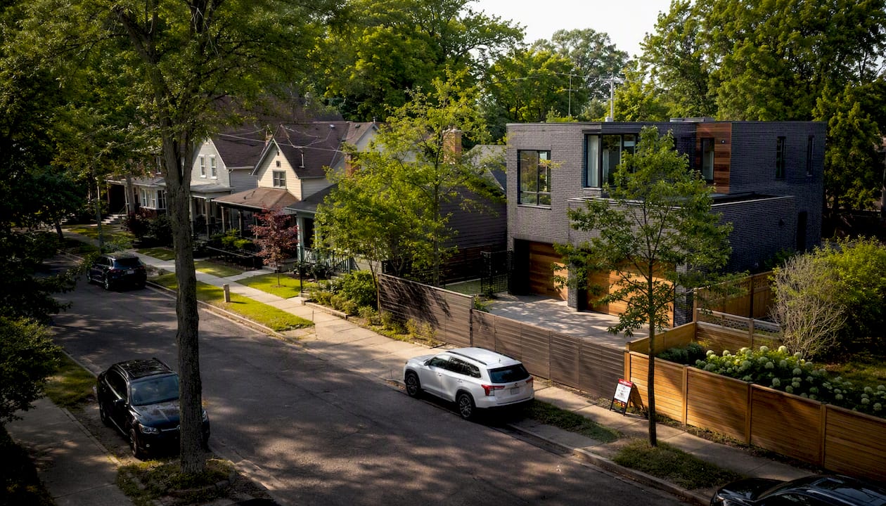 Detroit neighborhood with varied homes