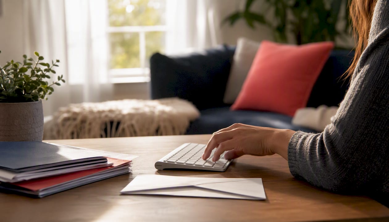 Hand sending documents from keyboard