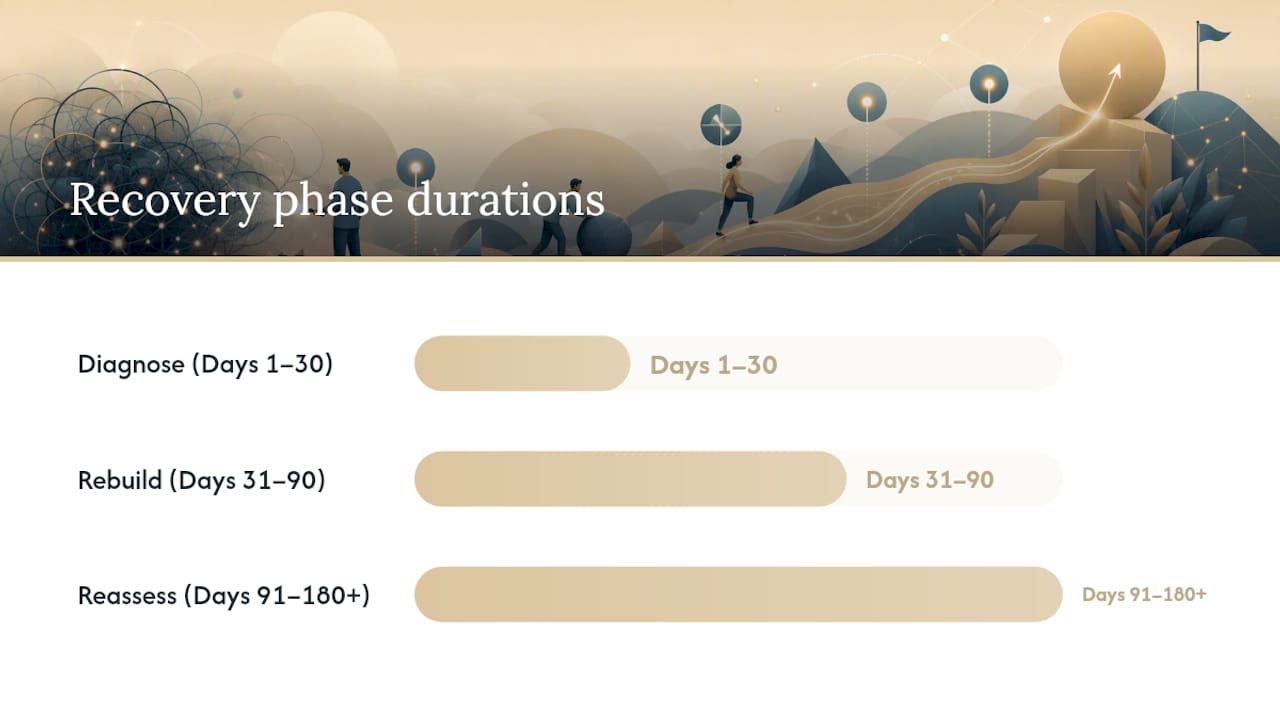 Timeline diagram of Google penalty recovery phases