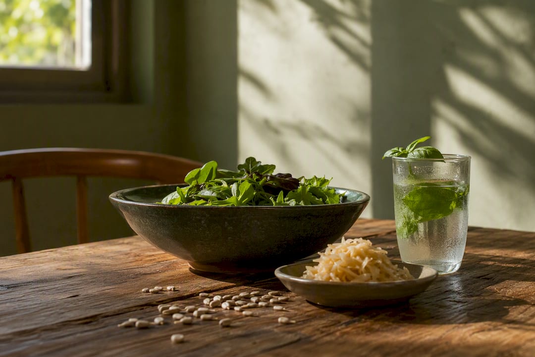Healthy gut diet with fibers and fermented foods
