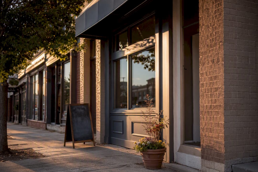 Authentic local storefront exterior details