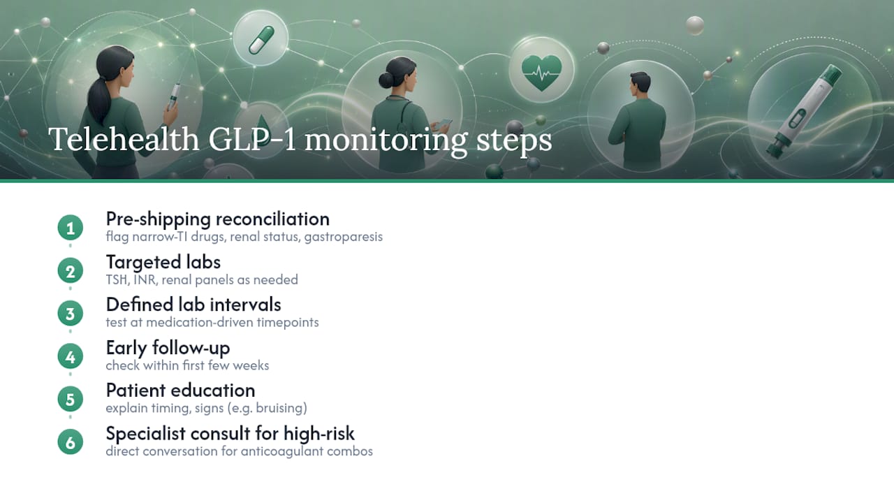 Applying the Evidence in Telehealth GLP-1 Care — overview diagram