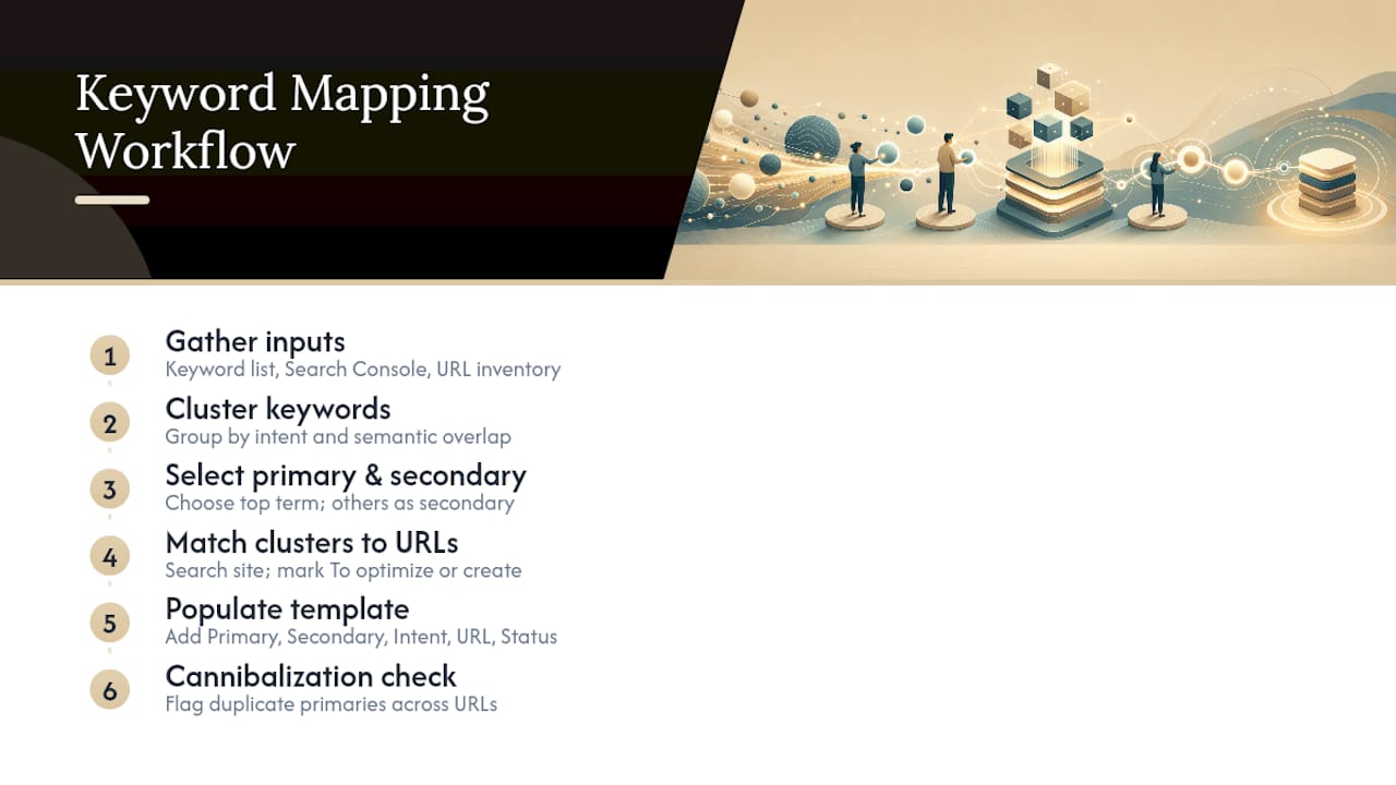 Flow diagram of keyword mapping process steps