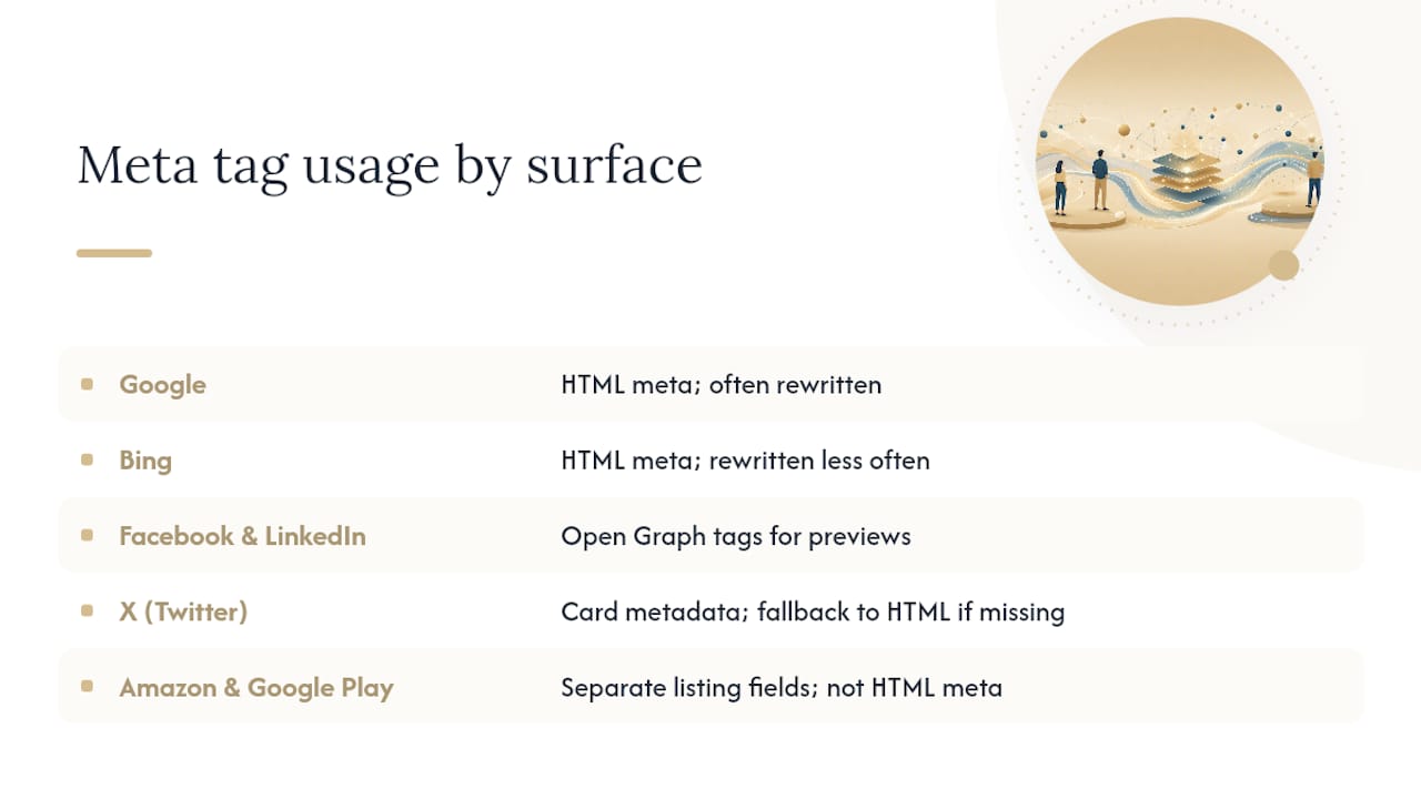 Comparison of metadata across search and social platforms