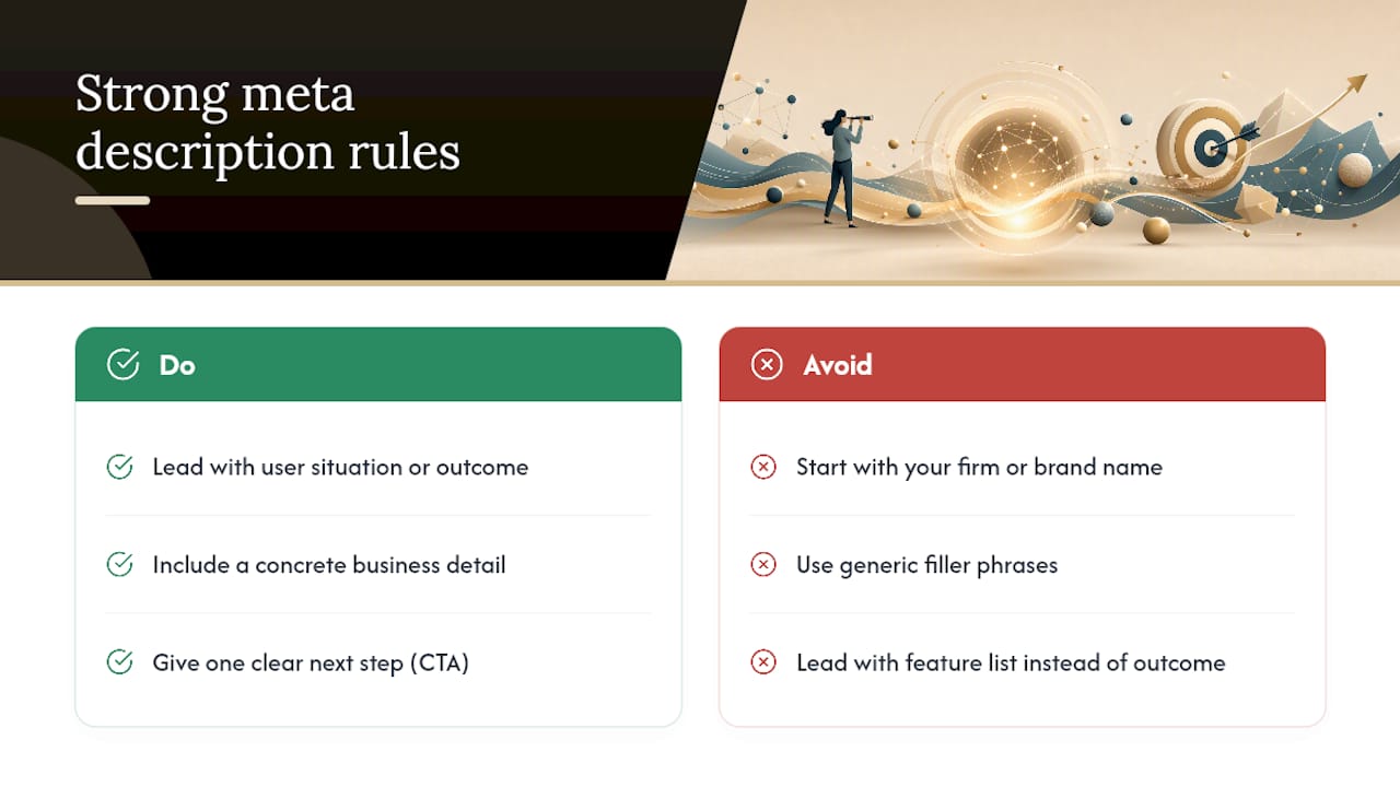 What Strong Meta Descriptions Look Like by Industry — overview diagram