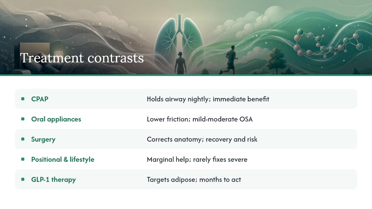 Comparison of sleep apnea treatment approaches