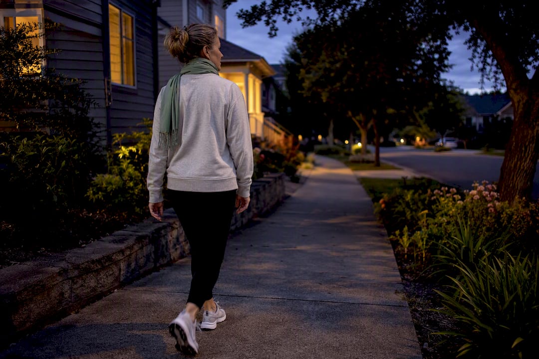 Patient taking an evening walk