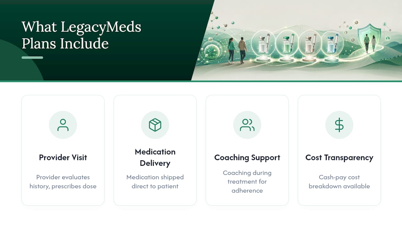 Start Your GLP-1 Program With Legacymeds — overview diagram
