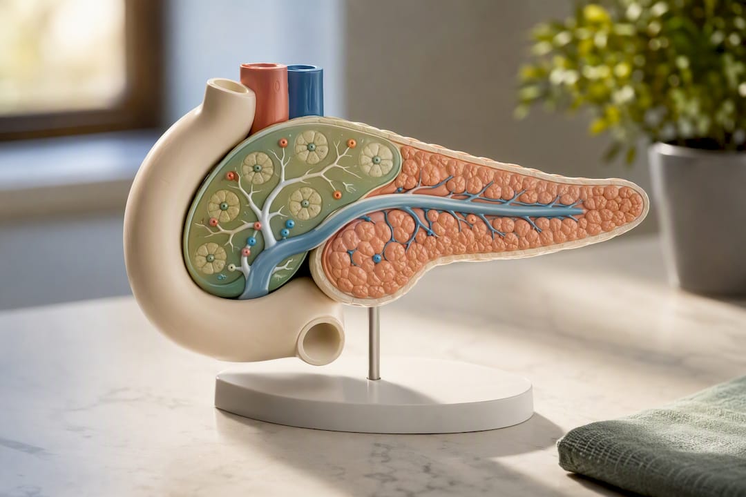 Illustration of pancreas functional pathways