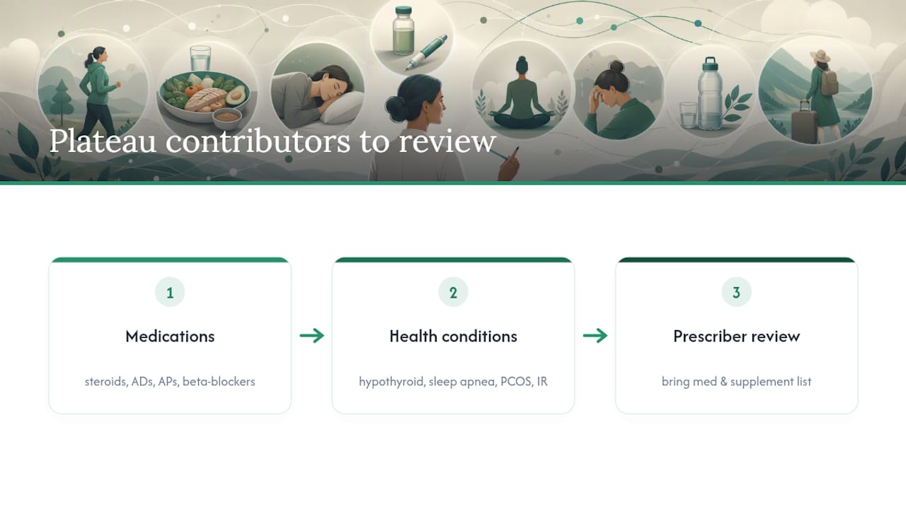 Medication and health contributors to plateaus