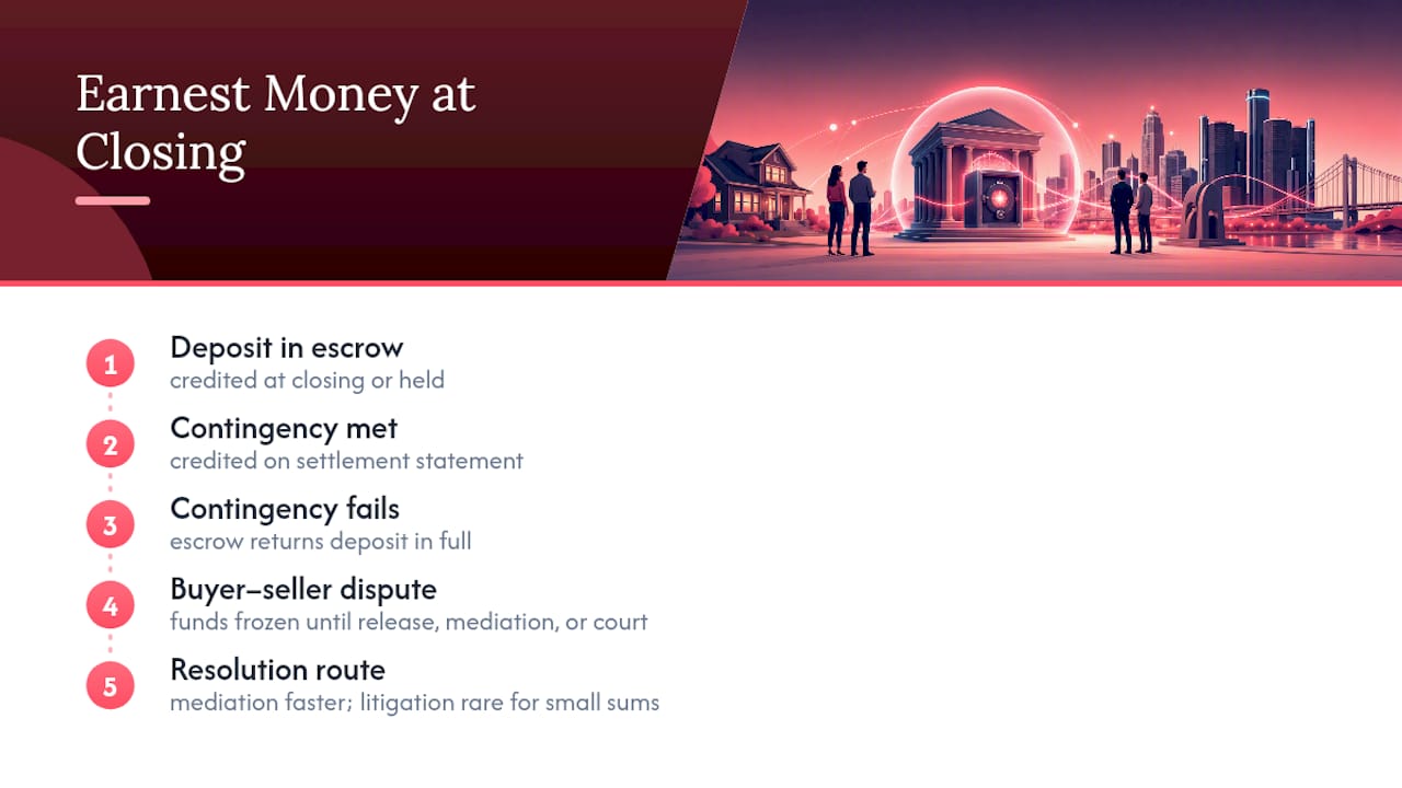 Earnest money dispute release pathways