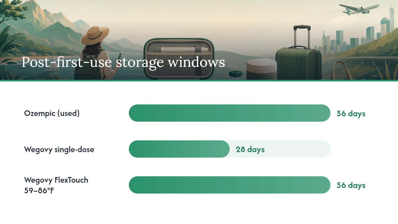 Comparison of semaglutide storage time windows