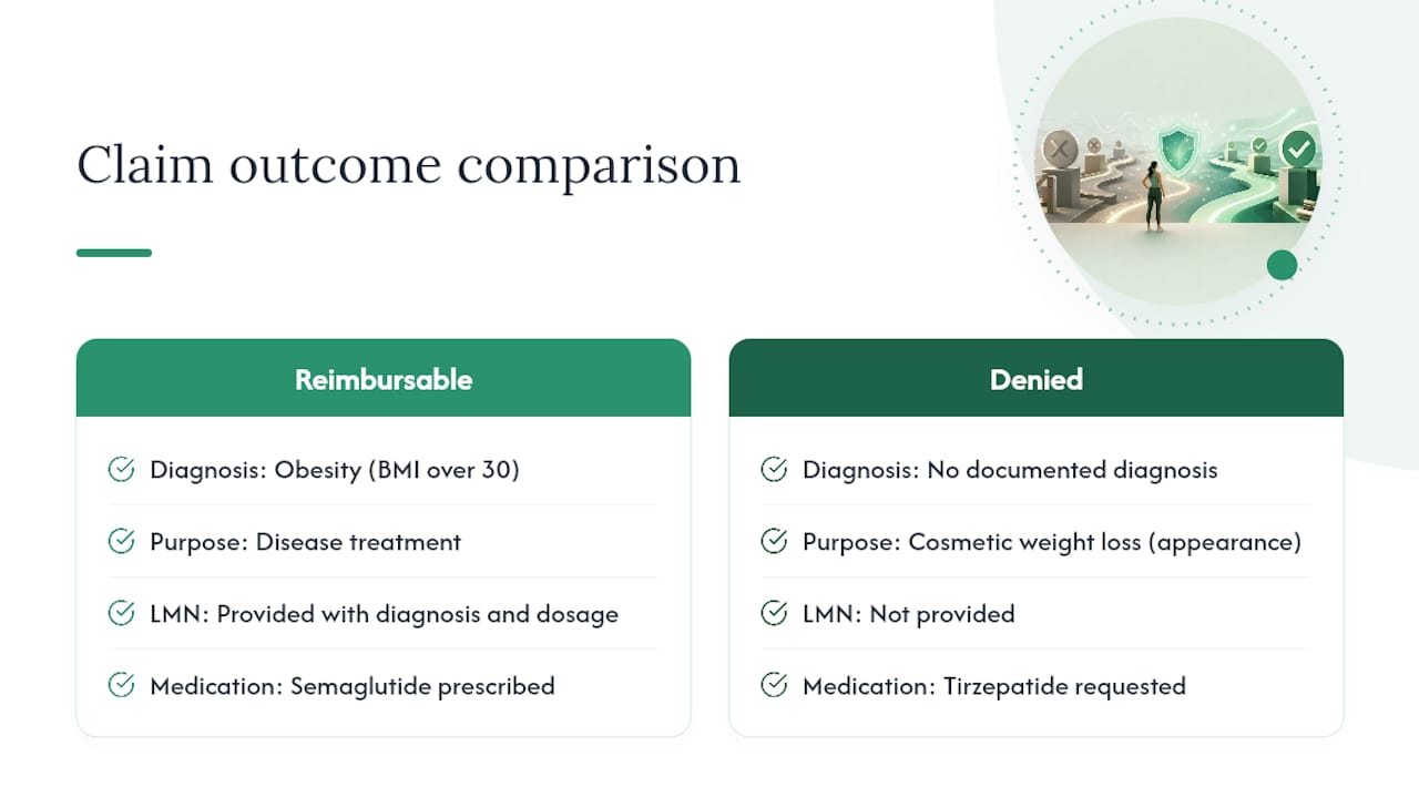 Comparison of approved and denied medication claims