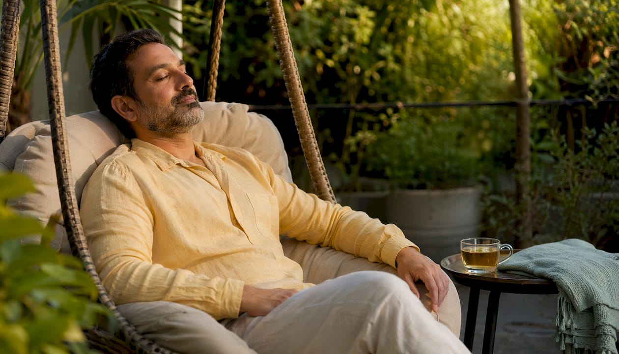 Man resting peacefully emphasizing sleep importance