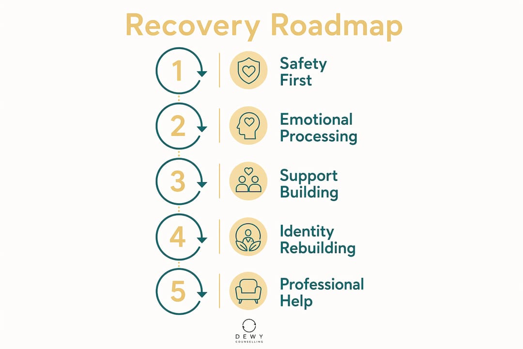 Infographic outlining recovery roadmap steps