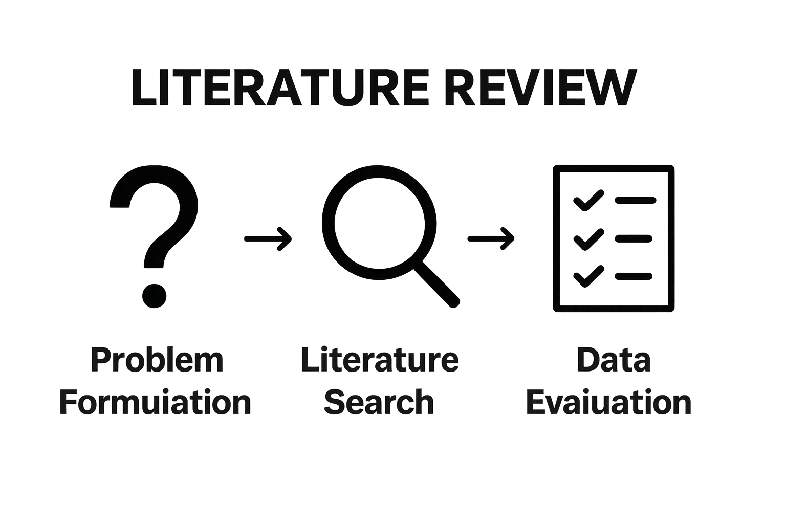 Infographic comparing key components of literature review