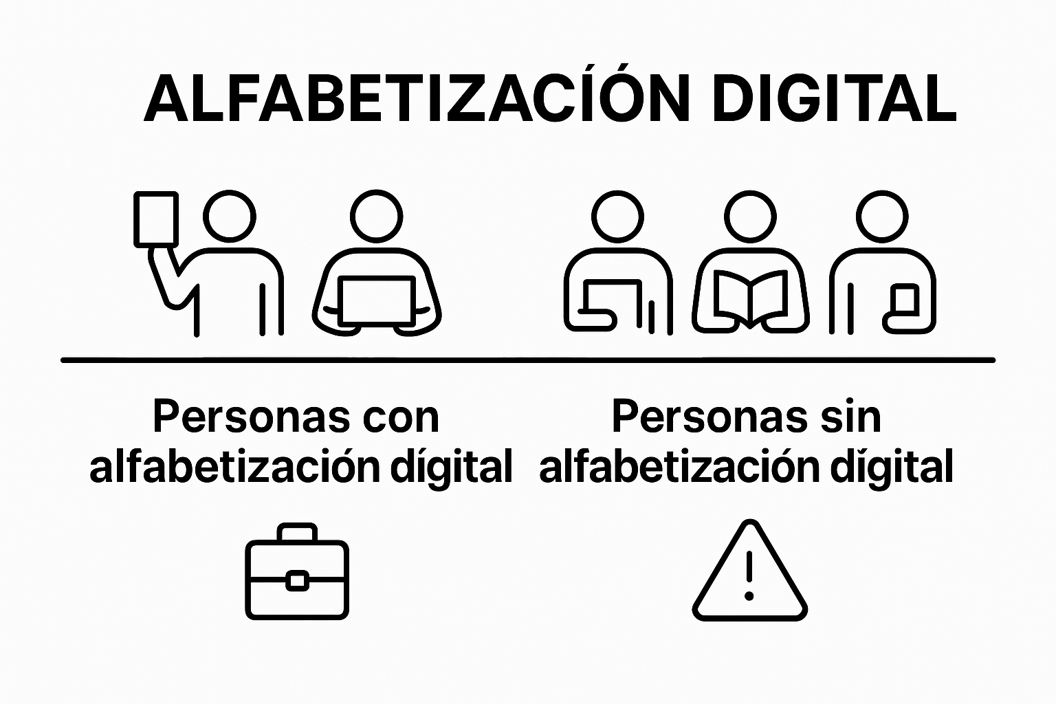 Infographic comparing people with and without digital literacy access.