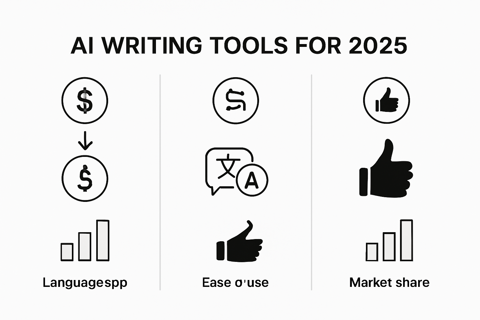 Infographic comparing top AI writing tools