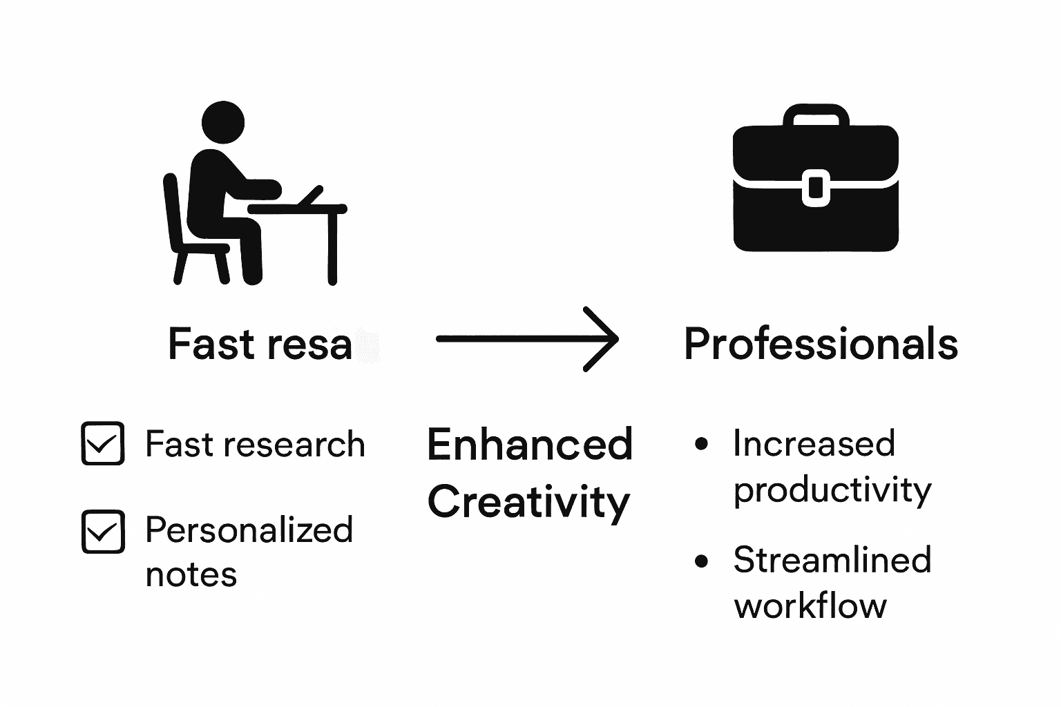 Infographic comparing student and professional AI benefits