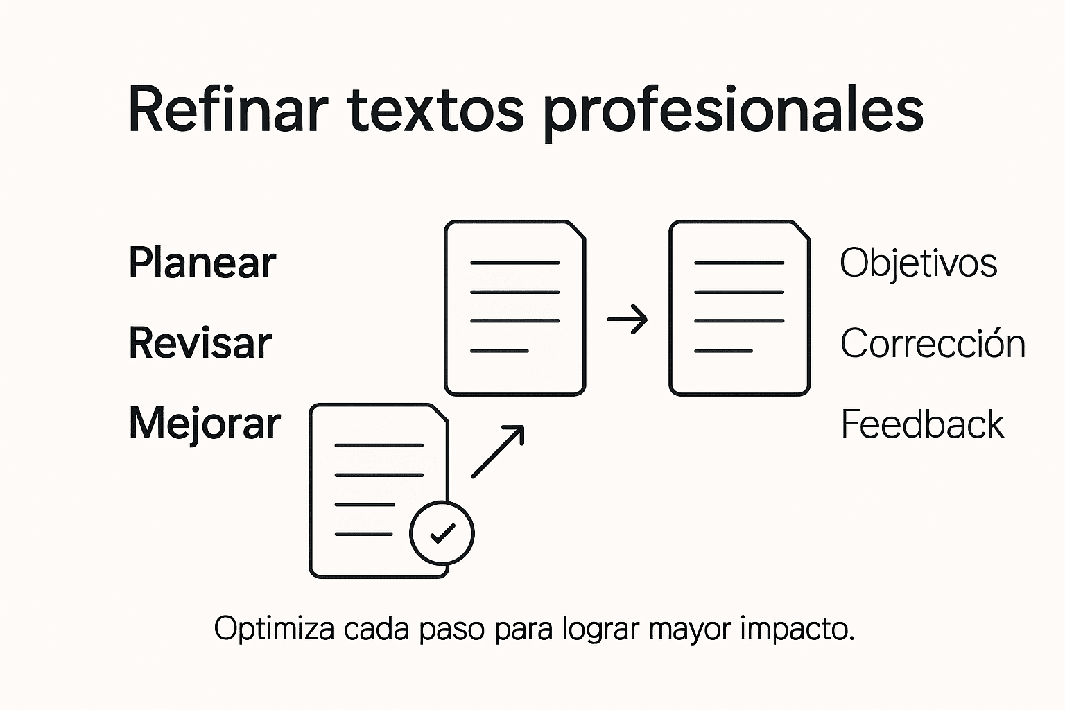 Infografía con los pasos esenciales para mejorar tus textos