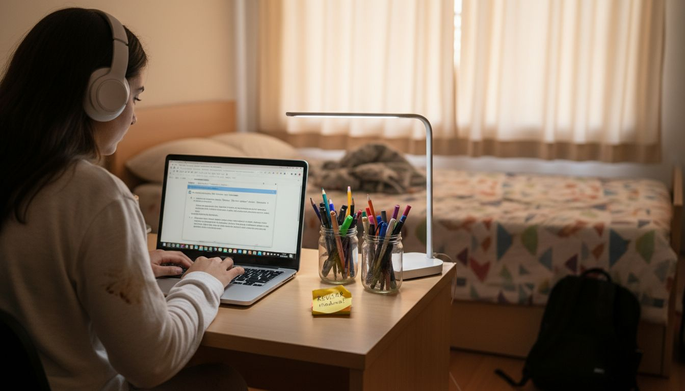 Chico redactando su ensayo con ayuda de una herramienta de inteligencia artificial