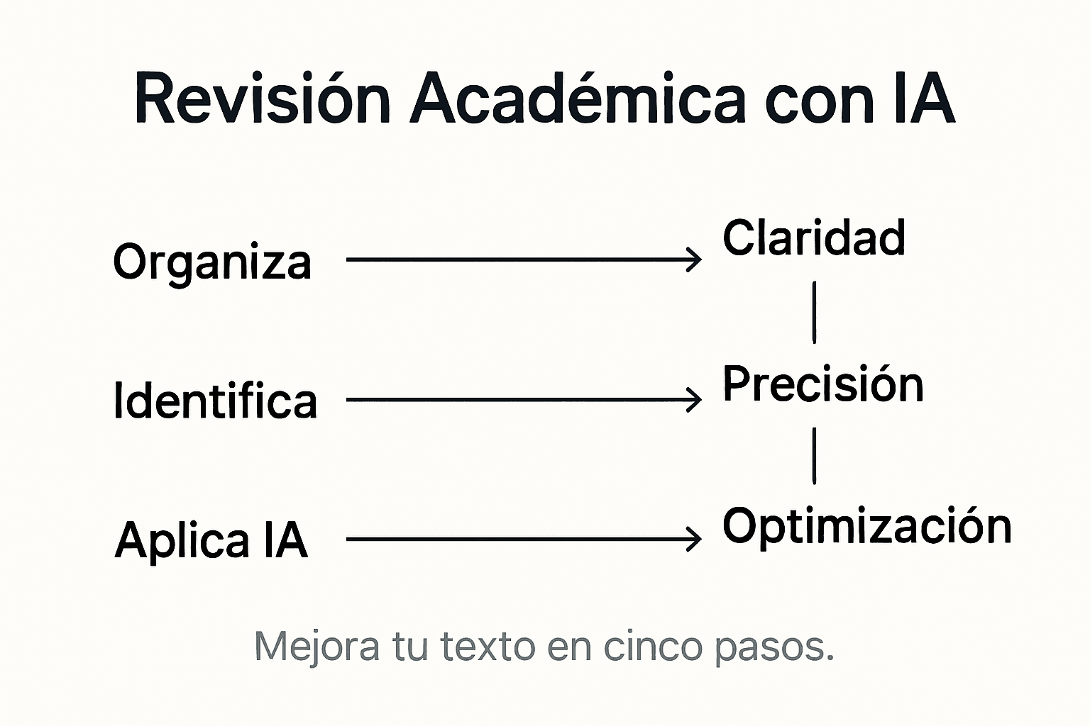 Guía visual sobre cómo realizar una revisión académica asistida por IA: etapas clave y resultados obtenidos