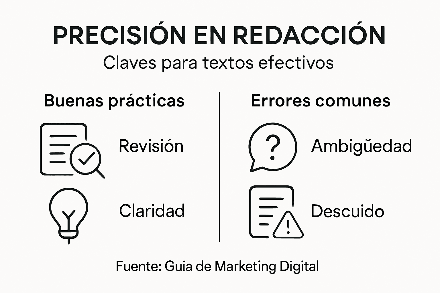 Infografía sobre cómo lograr textos profesionales precisos