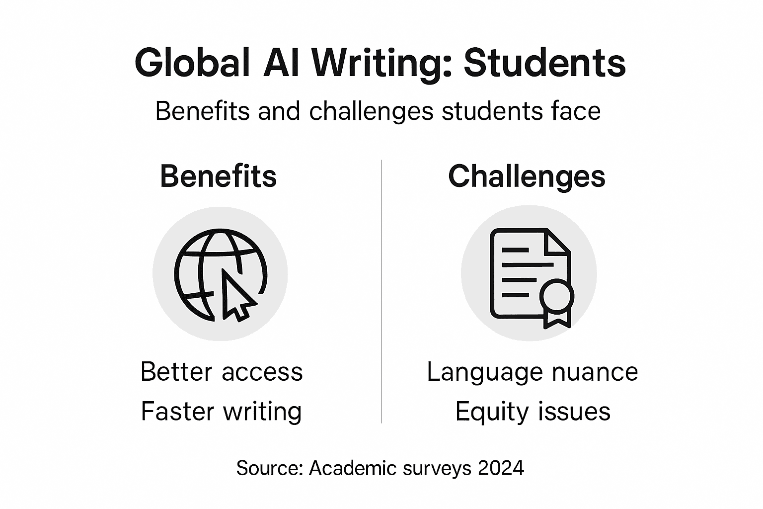 Infographic of global student AI pros and cons