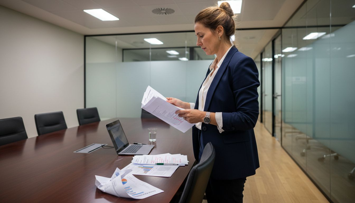 Gestora a analisar relatórios de automação digital