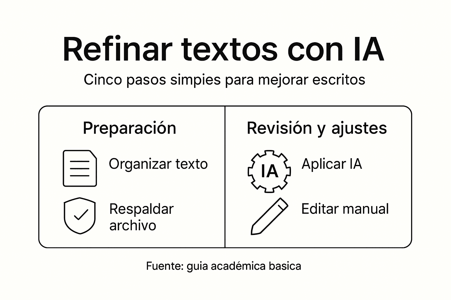 Infografía: pasos esenciales para pulir y mejorar tus textos académicos