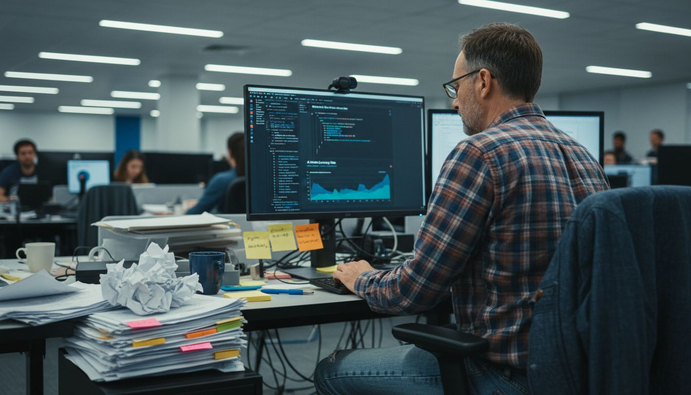 Developer working on language model code