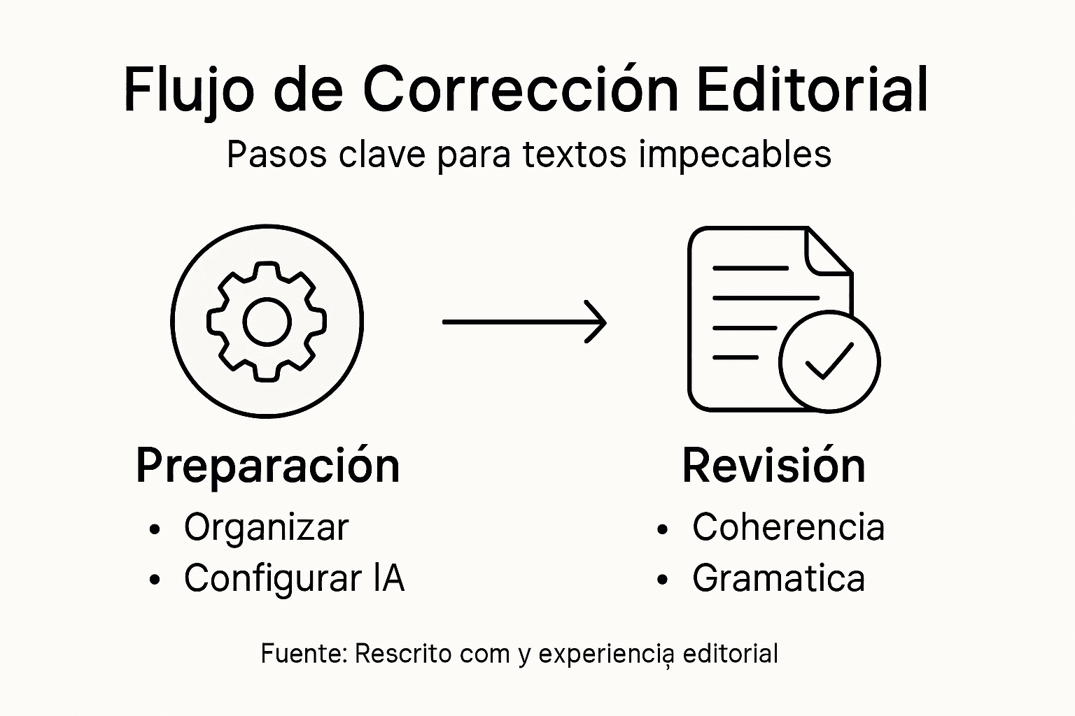 Infografía sobre proceso de corrección editorial