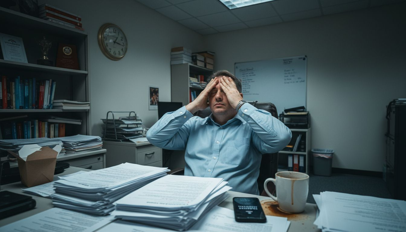 Academic researcher tired facing deadlines