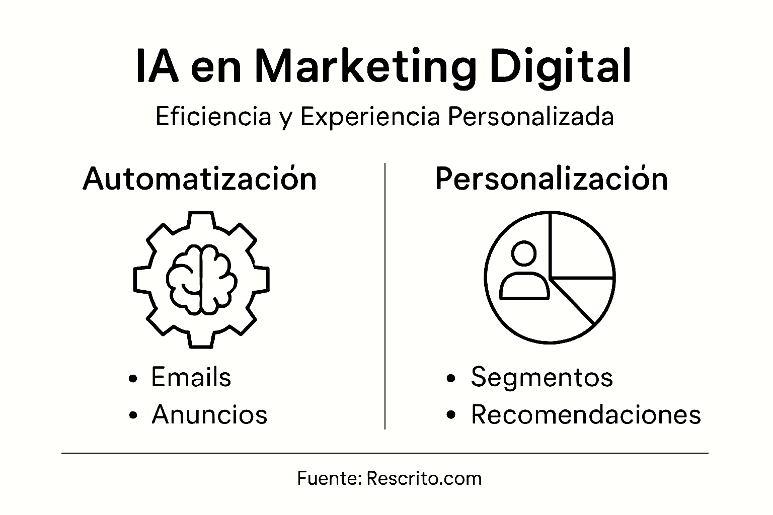 Infografía sobre cómo la inteligencia artificial está revolucionando la automatización y la personalización en el marketing