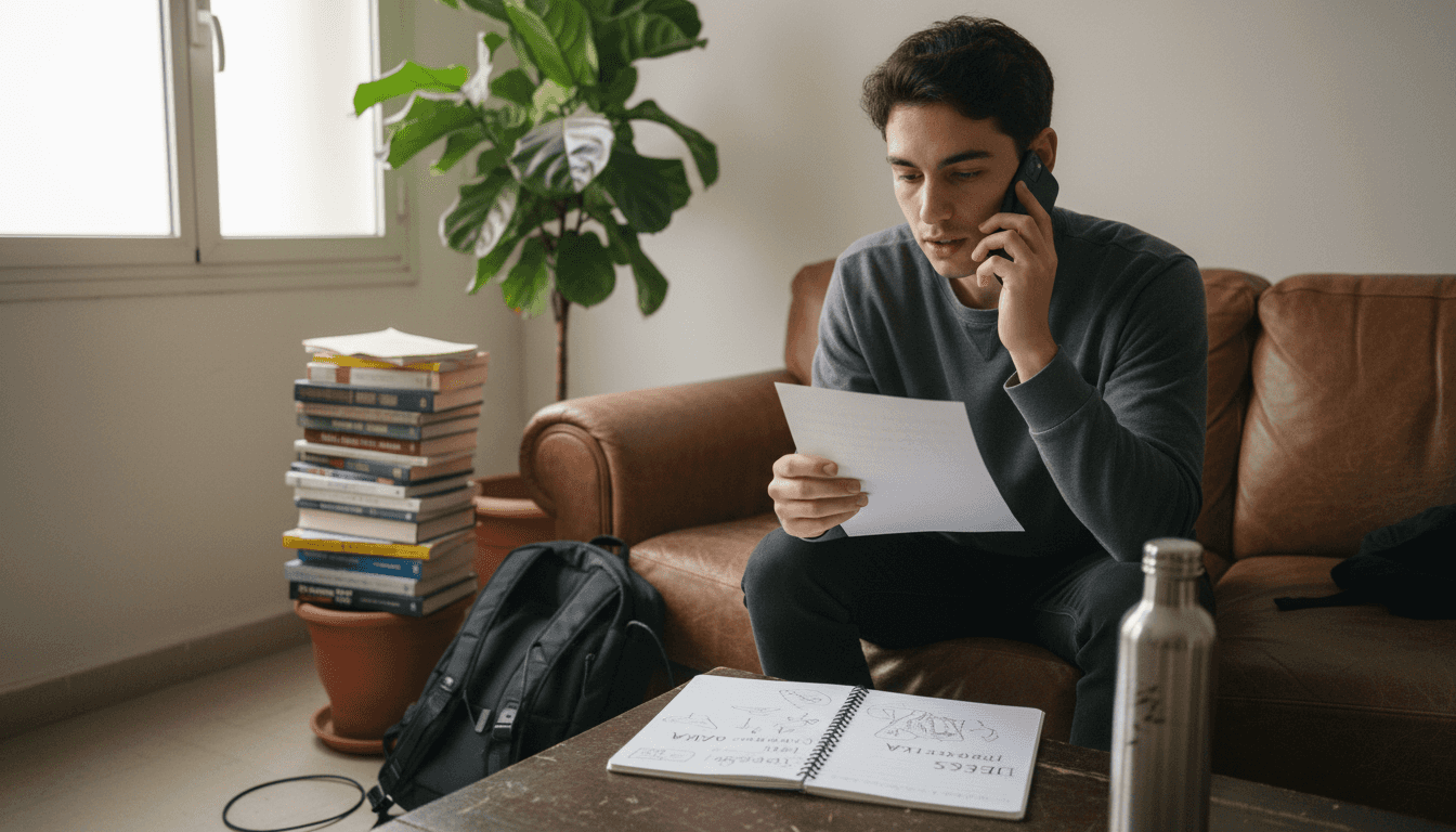 Un joven comparte su creatividad y originalidad mientras produce contenido en una habitación que divide con otros.