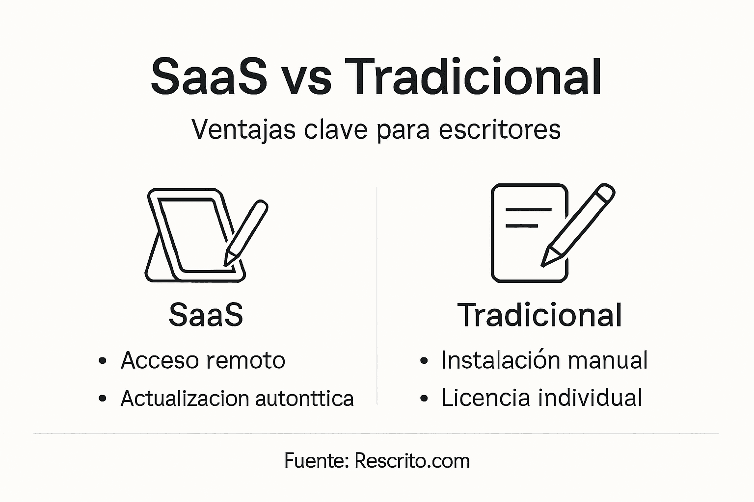 Infografía: diferencias clave entre el software tradicional y las soluciones SaaS