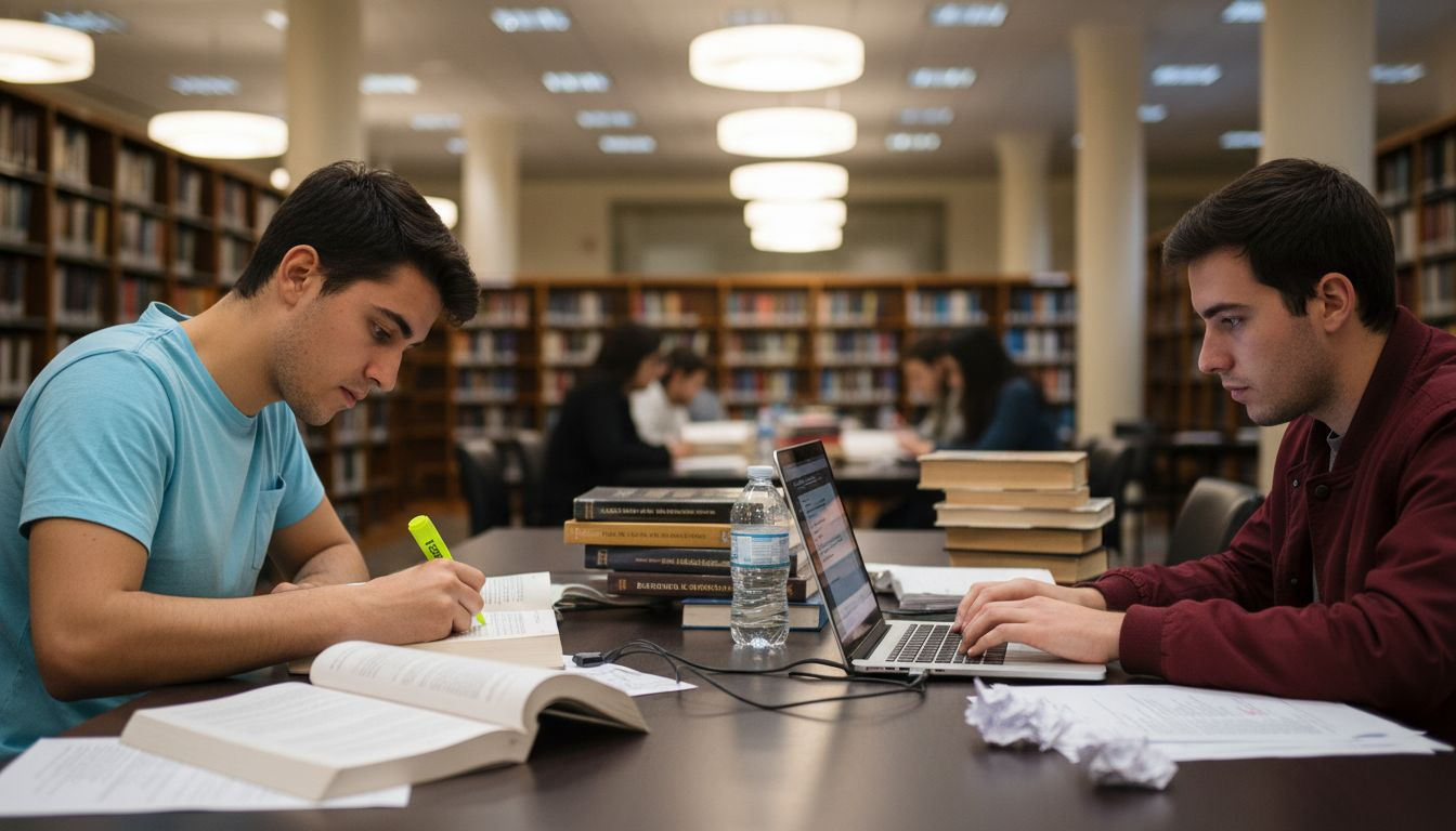 Alumnos trabajando en equipo con el apoyo de la inteligencia artificial