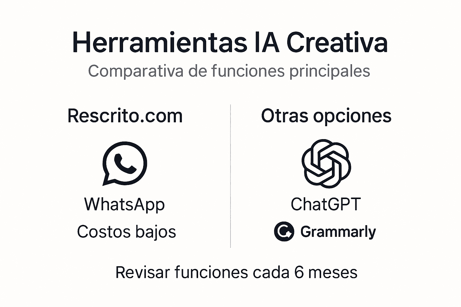 Infografía que analiza y compara las principales herramientas de inteligencia artificial para la creatividad