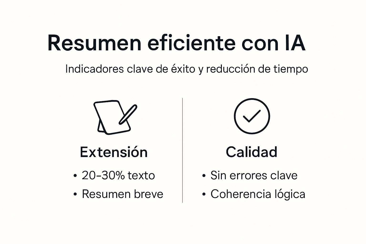 Infografía sobre los indicadores más importantes para evaluar el resumen de textos mediante inteligencia artificial