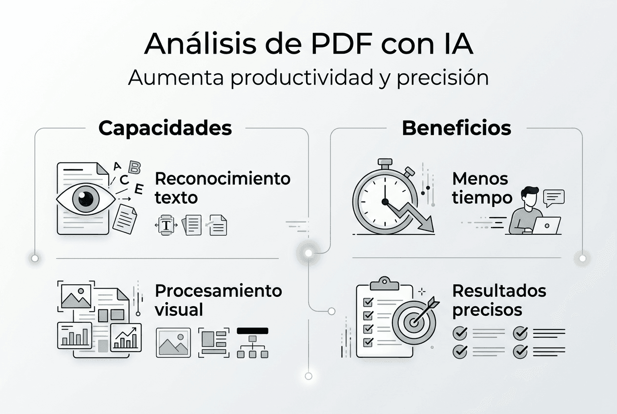 Infografía: cómo la inteligencia artificial aplicada al análisis de archivos PDF impulsa la productividad