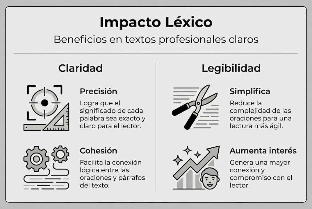 Infografía sobre cómo el uso del lenguaje influye en el desempeño de los profesionales
