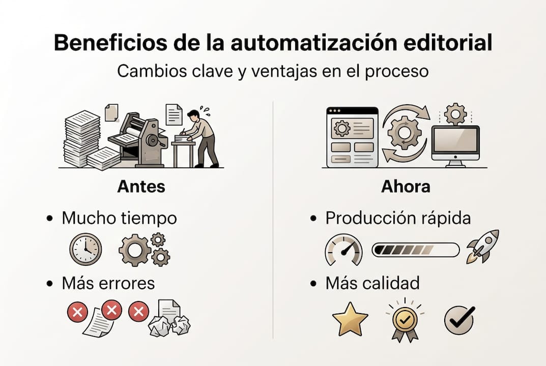 Infografía: Ventajas principales de la automatización en procesos editoriales